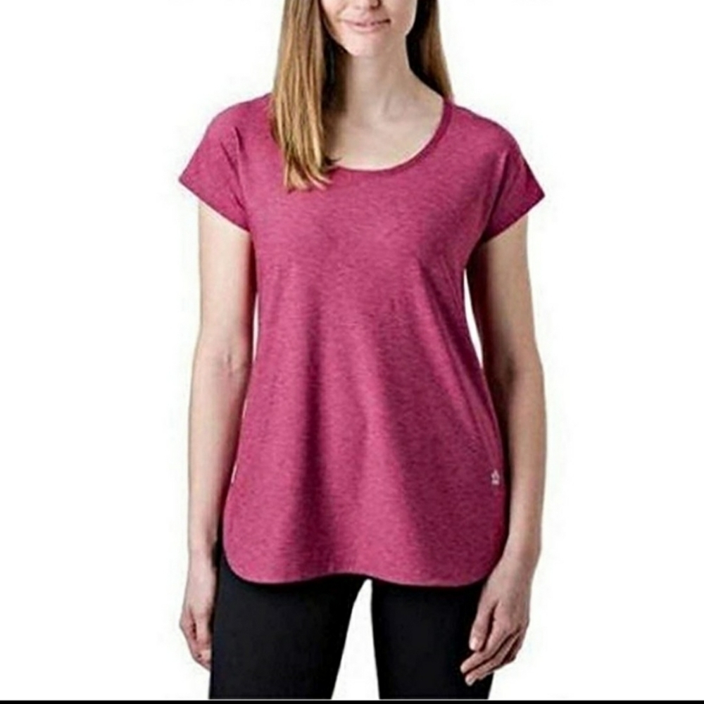 TUFF ATHLETICS Pink Magenta Active Keyhole T-shirt Women's Small S Athletic EUC